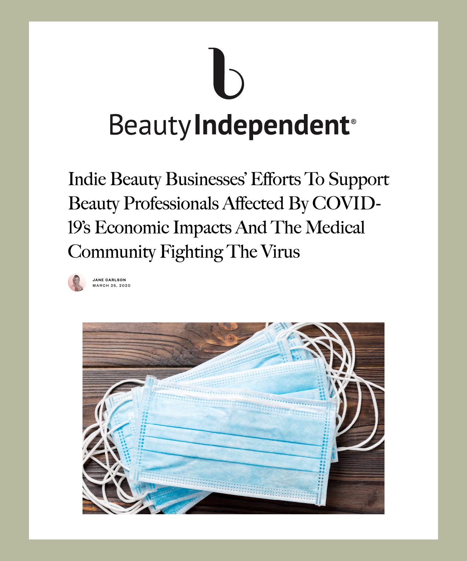 Indie Beauty Businesses’ Efforts To Support Beauty Professionals Affected By COVID-19’s Economic Impacts And The Medical Community Fighting The Virus