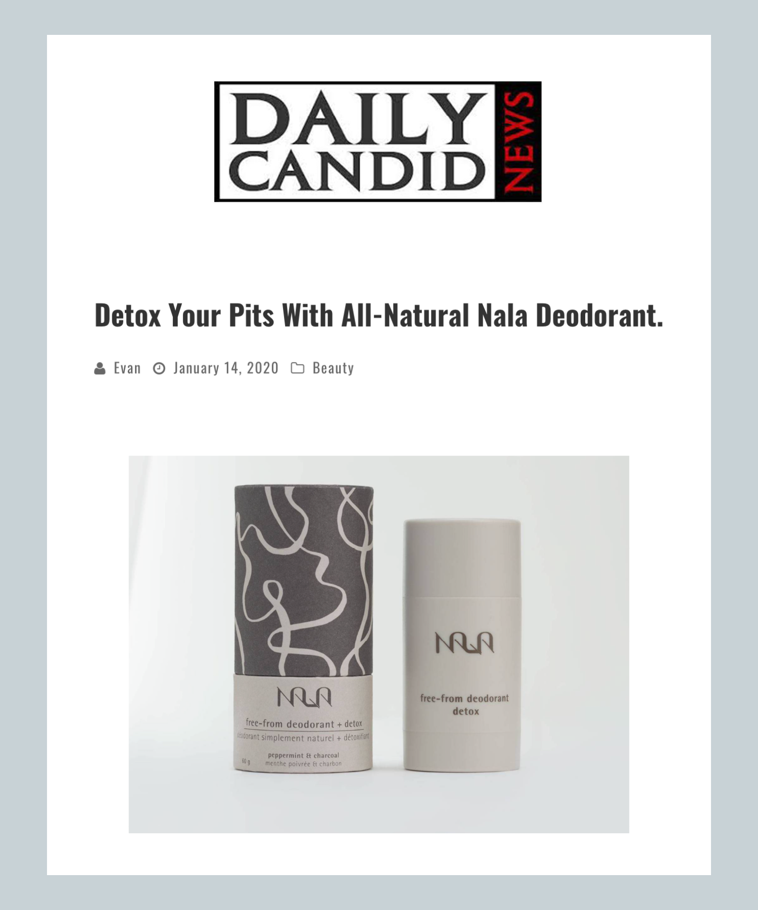 Detox your Pits with All Natural Nala Deodorant